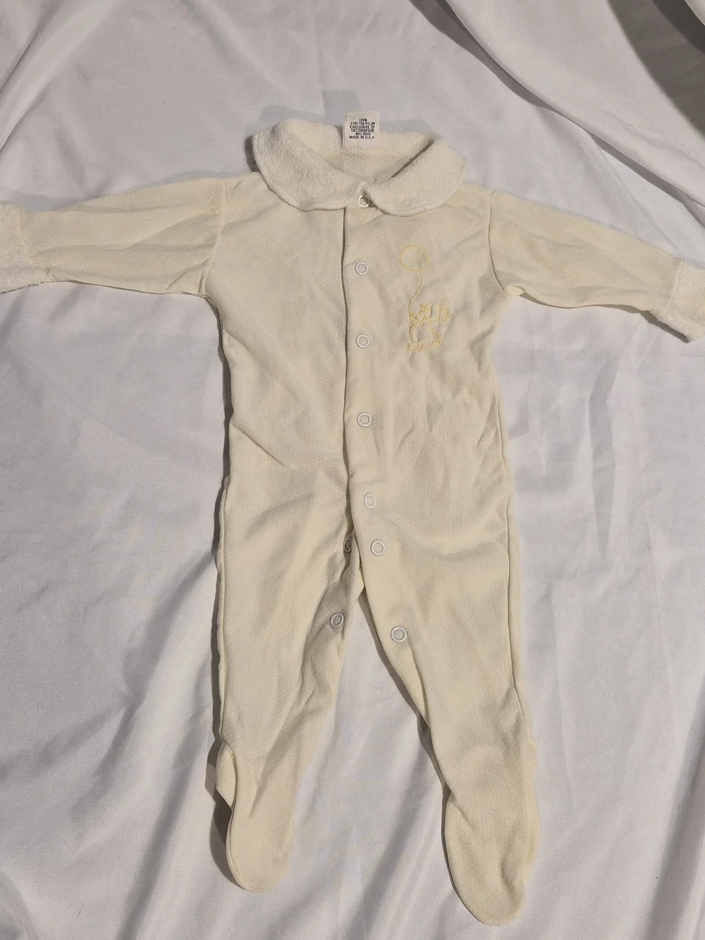 ✨ Vtg Totknits by Trimfit Baby Sleeper • Yellow Bird • Med 12-20 lbs • USA ✨‎